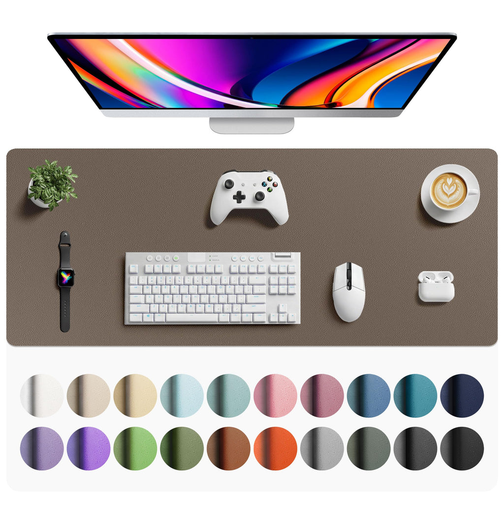 Waterproof PU Leather Desk Pad & Mouse Pad with Non-Slip Base