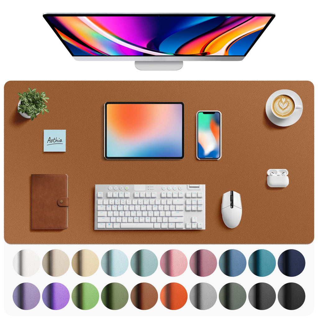 Waterproof PU Leather Desk Pad & Mouse Pad with Non-Slip Base