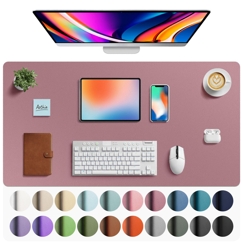 Waterproof PU Leather Desk Pad & Mouse Pad with Non-Slip Base