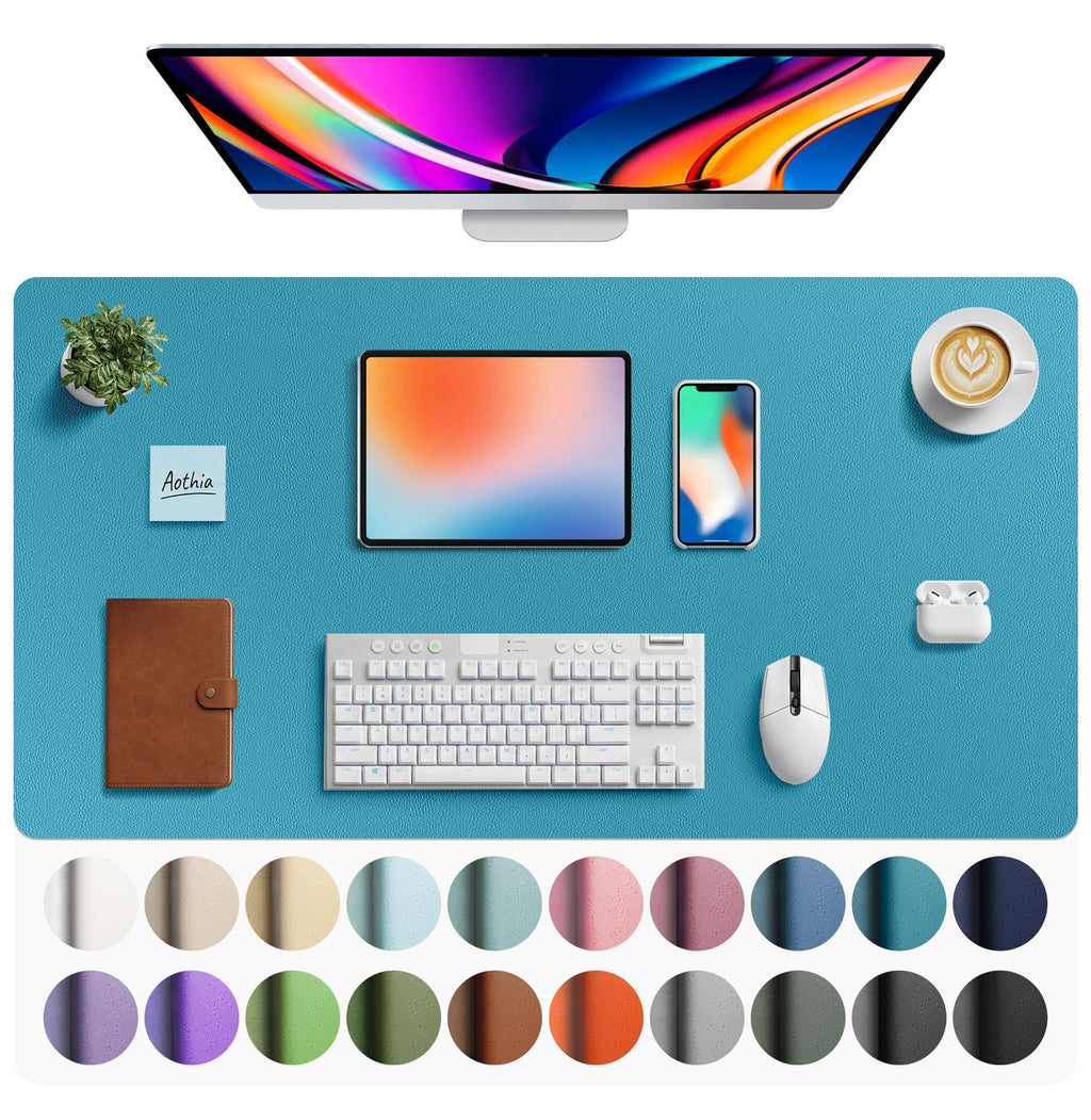 Waterproof PU Leather Desk Pad & Mouse Pad with Non-Slip Base