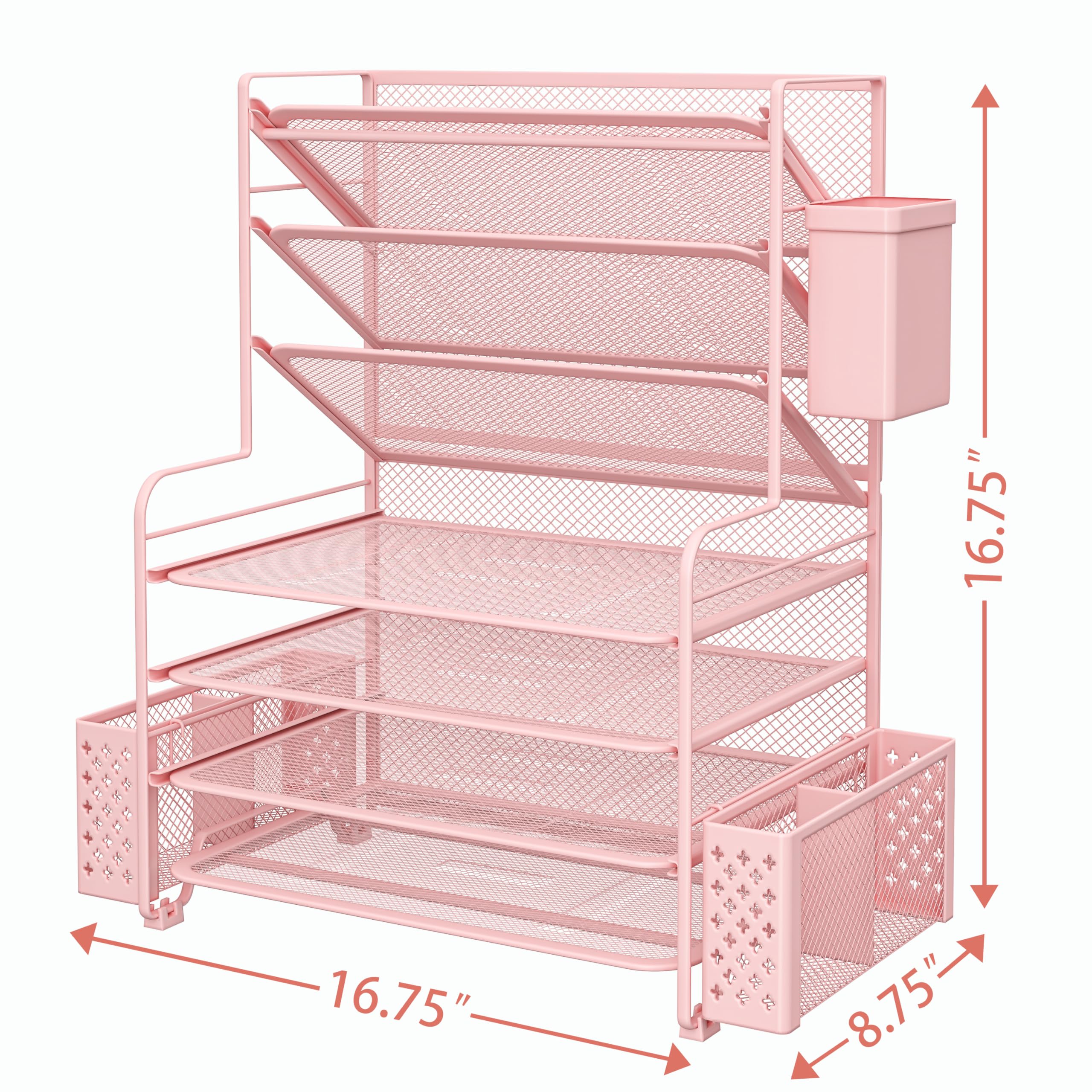 Simple Trending 7-Tier Desk File Organizer with Pen Holder