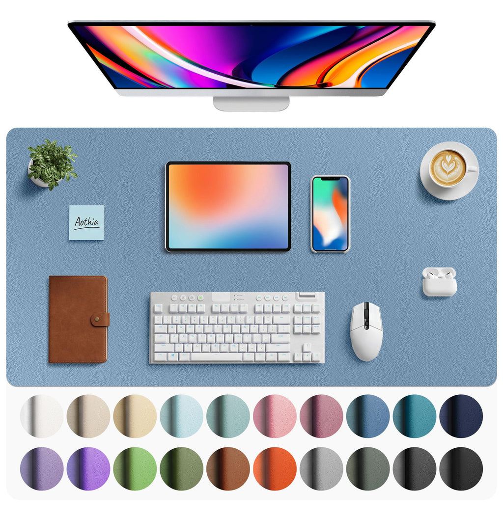 Waterproof PU Leather Desk Pad & Mouse Pad with Non-Slip Base
