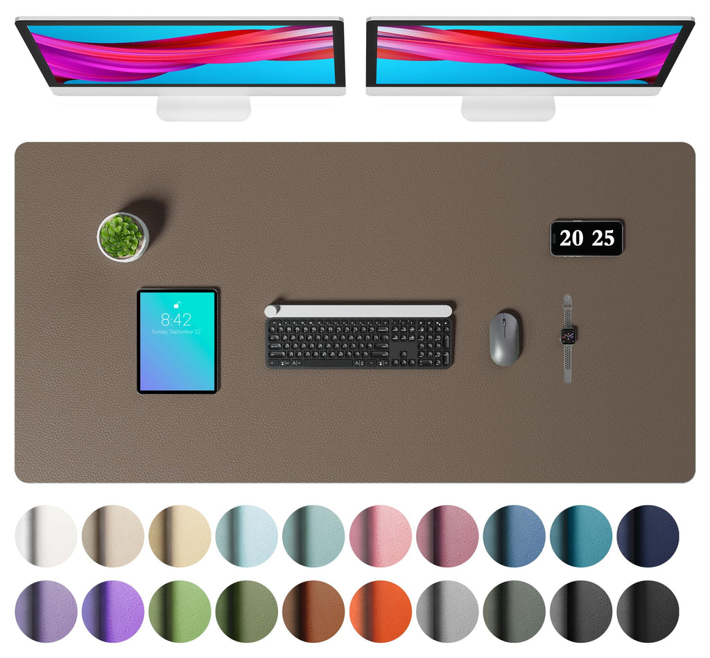 Waterproof PU Leather Desk Pad & Mouse Pad with Non-Slip Base